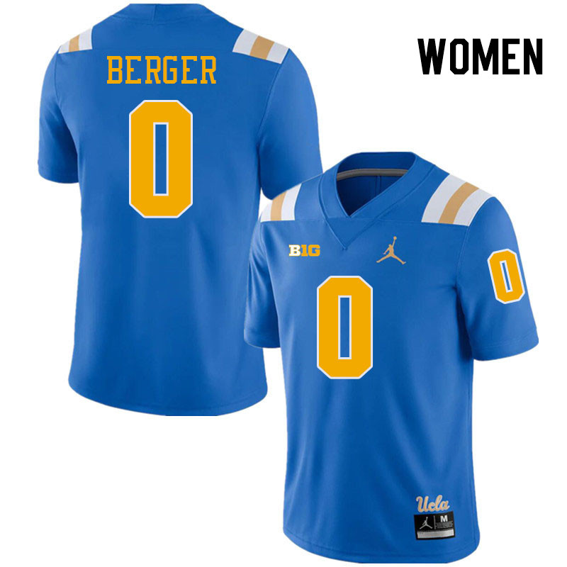 Women #0 Jalen Berger UCLA Bruins College Football Jerseys Stitched-Royal